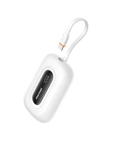 Charmast Power Bank, 10000mAh 20W USB C Powerbank mit Kabel Integriert, Klein Aber Stark Externe Handyakkus mit LED-Display, Kompatibel mit iPhone 16 15 14 13 12 11 Pro Max Huawei Samsung Tablet von Charmast