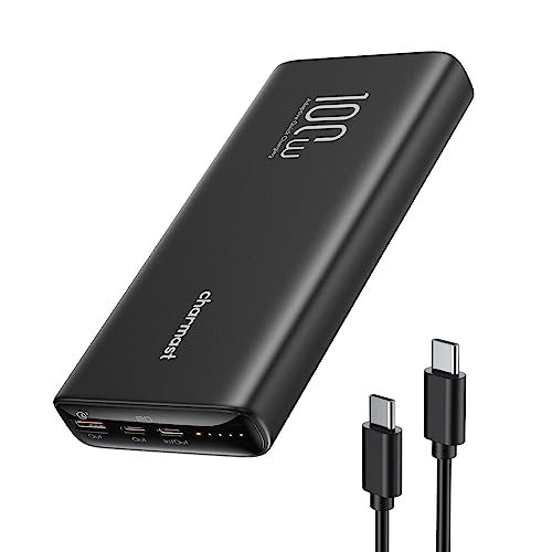 Charmast Powerbank 100W 20000mAh Power Bank USB C Externer Akku PD QC Schnellladung Tragbares Ladegerät kompatibel mit Laptop MacBook Pro,Dell XPS,Lenovo,Surface Go iPad iPhone und mehr von Charmast