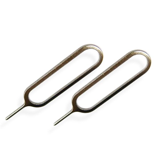 2x Simnadel - Simnadeln kompatibel mit iPhone 16 Pro (Max) - 15 Pro (Max) - 14 Pro (Max) - 13 Pro (Max) - 12 Pro (Max) (und älter) - alle Android Handys - Eject Nadel - Sim-Karten Pin - Silber, Chrome von Charmate