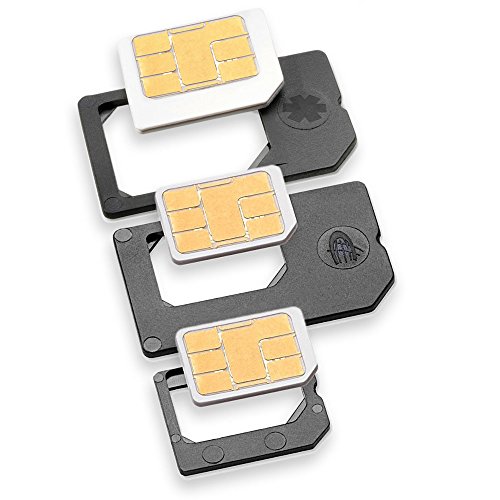 Nano Sim und Micro Sim Adapter KOMPLETT-SET (3er-SET) - PREMIUM QUALITÄT - MADE IN GERMANY - zur Verwendung von NanoSIM und MicroSIM Karten als Micro Sim oder normale Sim Karte für alle Handys im Charmate® Druckverschlussbeutel von Charmate