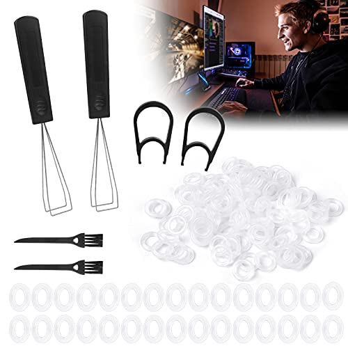 Tastatur Dämpfer Set, 300 Pcs Silikon O-Ring Keyboard Dämpfer mit 4 Pcs Tastatur Keycap Puller und Bürste, Tastaturdämpfern Set für Mechanische Tastatur für Cherry Corsair Kailh Kirsche MX Switch von Charshiu