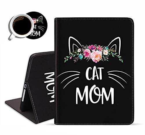 Schutzhülle für iPad Mini 5, 4, verstellbare Folio-Smart-Cover-Ständer, stoßfeste TPU-Hülle mit automatischer Sleep/Wake-Funktion 5. 4. Generation (7,9 Zoll) – Katze Mom Floral (mit Untersetzern) von Chatham