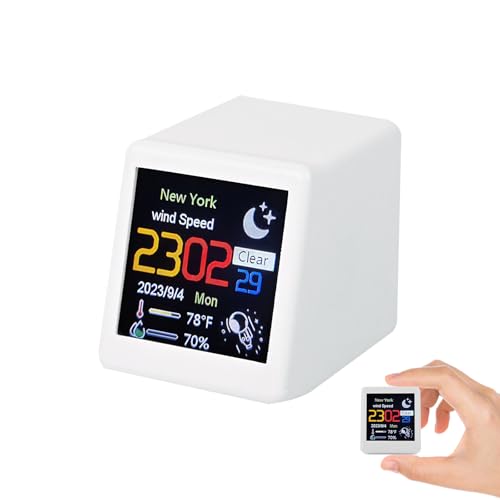 Chatthen Wetterstation Wlan, Weather Stations mit Temperatur, Luftfeuchtigkeit, Wetter, Windgeschwindigkeitt, Geeignet für Schreibtischdekoration im Büro, Deko Aesthetic 3.5 * 4.8 * 4cm Weiß Chatthen Wetterstation Wlan, Weather Stations mit Temperatur, Luftfeuchtigkeit, Wetter, Windgeschwindigkeitt, Geeignet für Schreibtischdekoration im Büro, Deko Aesthetic 3.5 * 4.8 * 4cm Weiß von Chatthen