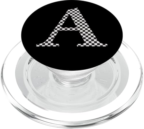 Buchstabe A Monogramm Initiale schwarz-weiß kariert PopSockets PopGrip für MagSafe Buchstabe A Monogramm Initiale schwarz-weiß kariert PopSockets PopGrip für MagSafe von Checkerboard Designs