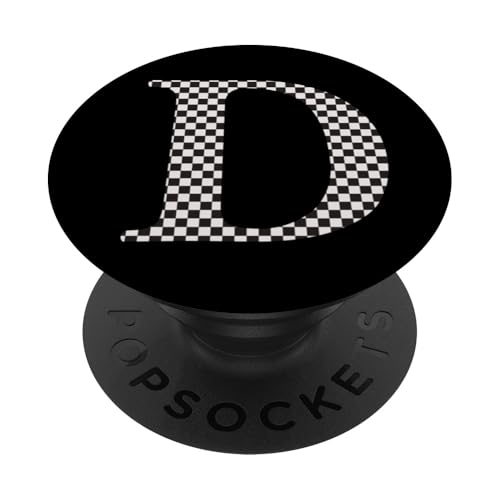 Buchstabe D Monogramm Initiale schwarz-weiß kariert PopSockets Klebender PopGrip Buchstabe D Monogramm Initiale schwarz-weiß kariert PopSockets Klebender PopGrip von Checkerboard Designs