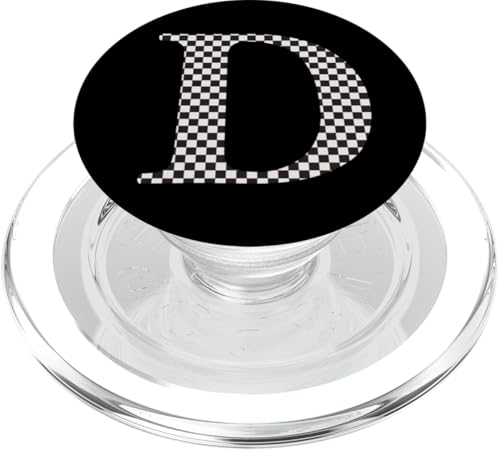 Buchstabe D Monogramm Initiale schwarz-weiß kariert PopSockets PopGrip für MagSafe Buchstabe D Monogramm Initiale schwarz-weiß kariert PopSockets PopGrip für MagSafe von Checkerboard Designs