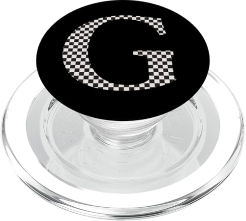 Buchstabe G Monogramm Initiale schwarz-weiß kariert PopSockets PopGrip für MagSafe Buchstabe G Monogramm Initiale schwarz-weiß kariert PopSockets PopGrip für MagSafe von Checkerboard Designs
