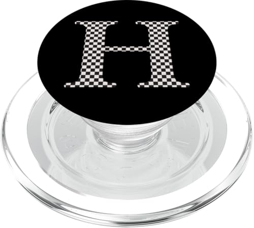 Buchstabe H Monogramm Initiale schwarz-weiß kariert PopSockets PopGrip für MagSafe Buchstabe H Monogramm Initiale schwarz-weiß kariert PopSockets PopGrip für MagSafe von Checkerboard Designs