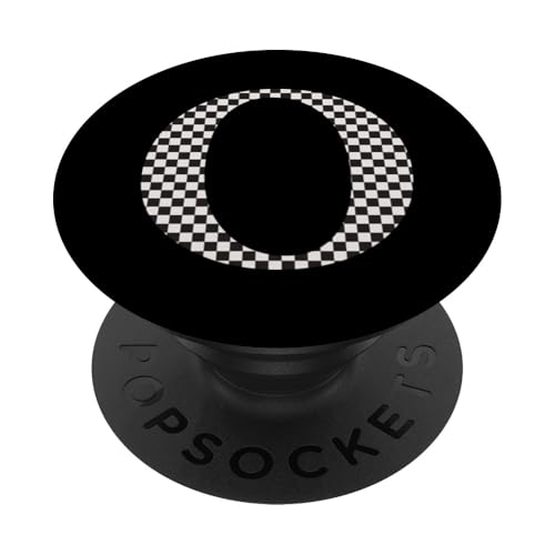 Buchstabe O Monogramm Initiale schwarz-weiß kariert PopSockets Klebender PopGrip Buchstabe O Monogramm Initiale schwarz-weiß kariert PopSockets Klebender PopGrip von Checkerboard Designs