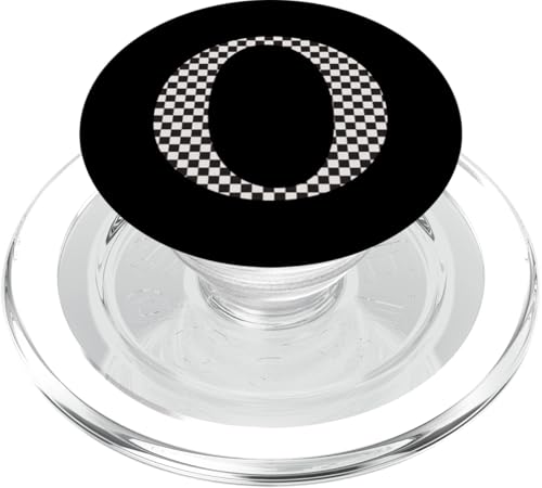 Buchstabe O Monogramm Initiale schwarz-weiß kariert PopSockets PopGrip für MagSafe Buchstabe O Monogramm Initiale schwarz-weiß kariert PopSockets PopGrip für MagSafe von Checkerboard Designs