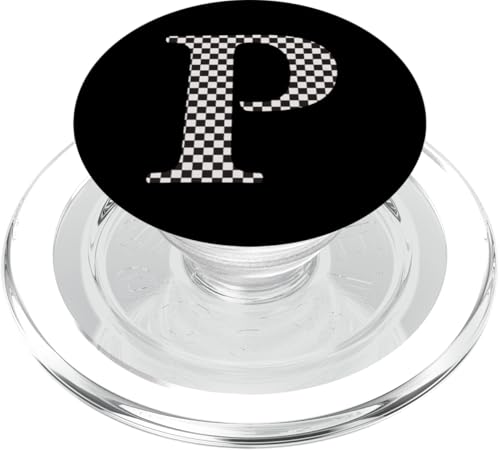 Buchstabe P Monogramm Initiale schwarz-weiß kariert PopSockets PopGrip für MagSafe Buchstabe P Monogramm Initiale schwarz-weiß kariert PopSockets PopGrip für MagSafe von Checkerboard Designs