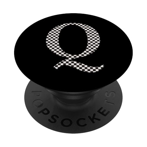 Buchstabe Q Monogramm Initiale schwarz-weiß kariert PopSockets Klebender PopGrip Buchstabe Q Monogramm Initiale schwarz-weiß kariert PopSockets Klebender PopGrip von Checkerboard Designs