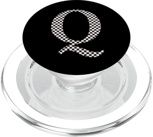 Buchstabe Q Monogramm Initiale schwarz-weiß kariert PopSockets PopGrip für MagSafe Buchstabe Q Monogramm Initiale schwarz-weiß kariert PopSockets PopGrip für MagSafe von Checkerboard Designs