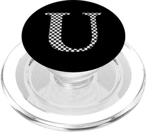 Buchstabe U Monogramm Initiale schwarz-weiß kariert PopSockets PopGrip für MagSafe Buchstabe U Monogramm Initiale schwarz-weiß kariert PopSockets PopGrip für MagSafe von Checkerboard Designs