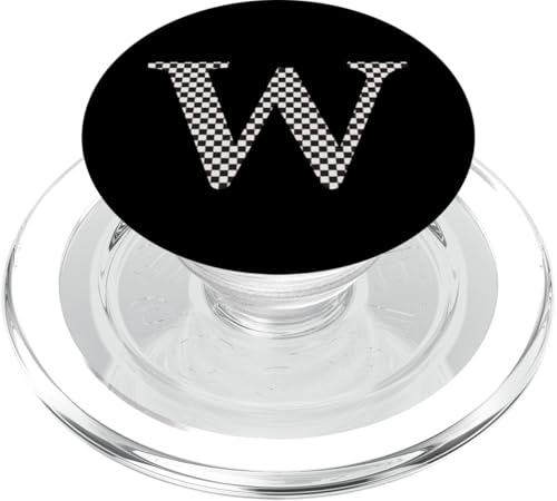 Buchstabe W Monogramm Initiale schwarz-weiß kariert PopSockets PopGrip für MagSafe Buchstabe W Monogramm Initiale schwarz-weiß kariert PopSockets PopGrip für MagSafe von Checkerboard Designs