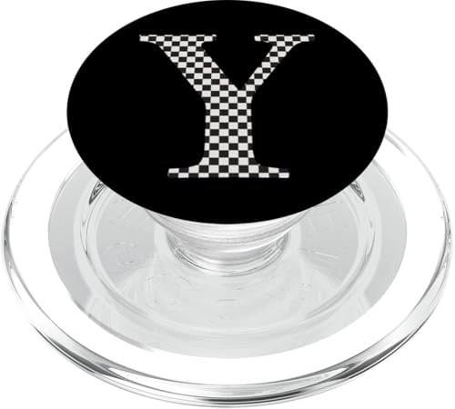 Buchstabe Y Monogramm Initiale schwarz-weiß kariert PopSockets PopGrip für MagSafe Buchstabe Y Monogramm Initiale schwarz-weiß kariert PopSockets PopGrip für MagSafe von Checkerboard Designs
