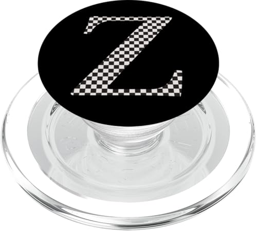 Buchstabe Z Monogramm Initiale schwarz-weiß kariert PopSockets PopGrip für MagSafe Buchstabe Z Monogramm Initiale schwarz-weiß kariert PopSockets PopGrip für MagSafe von Checkerboard Designs