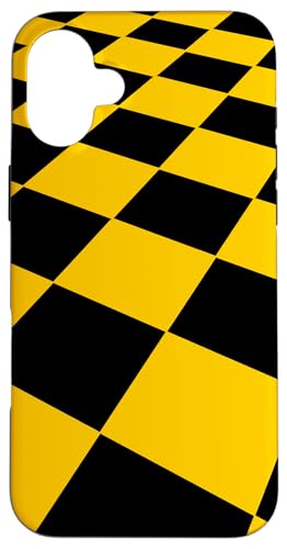 Klassisches Schachbrett in Schwarz und Gelb Hülle für iPhone 16 Plus von Checkerboard Designs