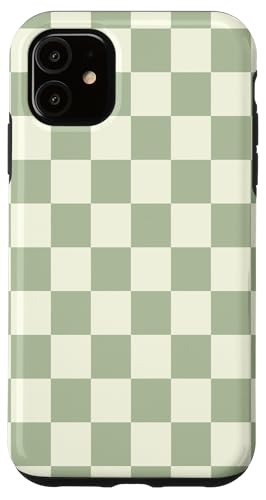 Hülle für iPhone 11 Klassisches Schachbrettmuster in hellem Salbeigrün Hülle für iPhone 11 Klassisches Schachbrettmuster in hellem Salbeigrün von Checkered Checker Checkerboard Light Sage Green