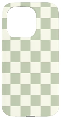 Hülle für iPhone 15 Pro Klassisches Schachbrettmuster in hellem Salbeigrün Hülle für iPhone 15 Pro Klassisches Schachbrettmuster in hellem Salbeigrün von Checkered Checker Checkerboard Light Sage Green