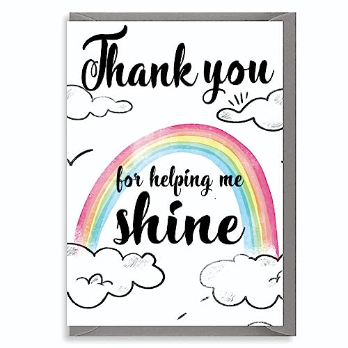 Cheeky Chops Cards Dankeskarte – Lehrer, Lehrassistent, Kindergartenlehrer – Thank You for Making Me Shine K5, vollfarbig von Cheeky Chops