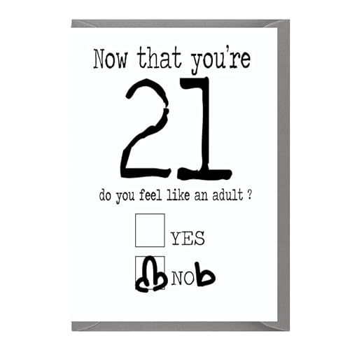 Cheeky Chops Cards Geburtstagskarte zum 21. Geburtstag, lustige Karte/Grußkarte/Neuheitskarte/Twenty One -C65, Vollfarbe von Cheeky Chops