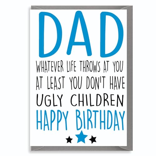 Cheeky Chops Lustige Geburtstagskarte für Papa, für ihn, Papa, Papa, hässliche Kinder, C273 von Cheeky Chops