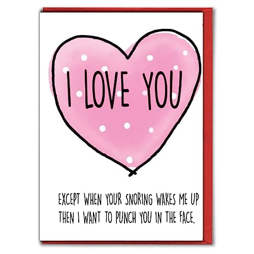 Cheeky Chops Lustige Jahrestagskarte zum Valentinstag, für Ehemann, Ehefrau, Partner – Schnarchen A38 von Cheeky Chops