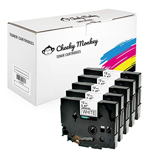 Cheeky Monkey Multipack 5x Schriftband kompatibel mit Brother TZE-231 TZ-231 12mm 8m Schwarz auf Weiss für P-Touch 1000 1010 1280 D400 D600 H105 Cube von Cheeky Monkey