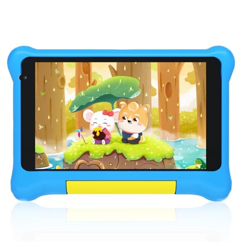 Cheerjoy Kinder Tablet 7 Zoll Android 12 Tablets für Kinder, 2GB RAM 32 GB ROM 128 GB Erweiterung, Elternkontrolle, Vorinstallierte Software, Dual-Kamera, Android Learning Tablet Mit Tasche(Blau) von Cheerjoy