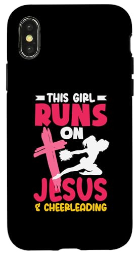 Dieses Mädchen läuft auf Jesus los und Cheerleading Girls Hülle für iPhone X/XS von Cheerleading Shirts For Women Girls Cheer Gifts
