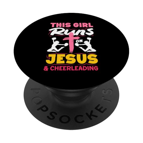 Dieses Mädchen läuft auf Jesus los und Cheerleading Girls PopSockets Klebender PopGrip Dieses Mädchen läuft auf Jesus los und Cheerleading Girls PopSockets Klebender PopGrip von Cheerleading Shirts For Women Girls Cheer Gifts