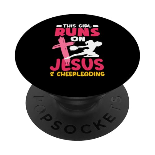 Dieses Mädchen läuft auf Jesus los und Cheerleading Girls PopSockets Klebender PopGrip Dieses Mädchen läuft auf Jesus los und Cheerleading Girls PopSockets Klebender PopGrip von Cheerleading Shirts For Women Girls Cheer Gifts