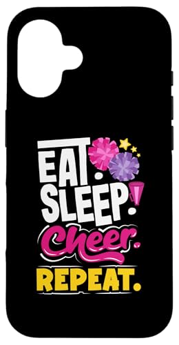 Essen, schlafen, jubeln, Cheerleaderin wiederholen Hülle für iPhone 16 von Cheerleading Shirts For Women Girls Cheer Gifts