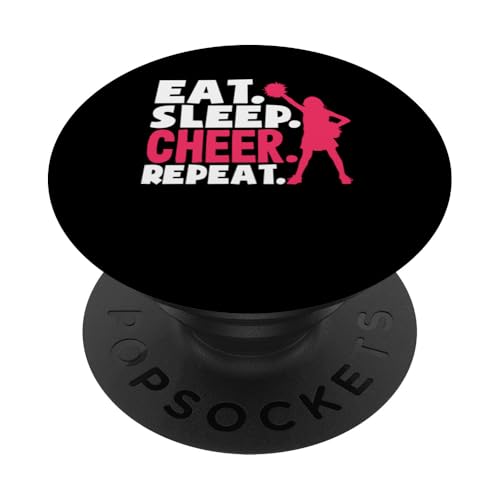 Essen, schlafen, jubeln, Cheerleaderin wiederholen PopSockets Klebender PopGrip von Cheerleading Shirts For Women Girls Cheer Gifts