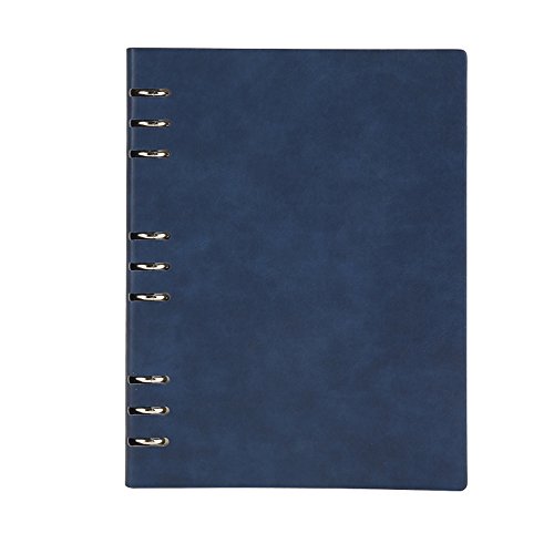 Cheerlife DIN A5 A6 B5 Leder Tagebuch nachfüllbar Notizbuch Ringbuch Business Office Notizblock Zeichnen Schreiben (Dunkelblau, B5) von Cheerlife