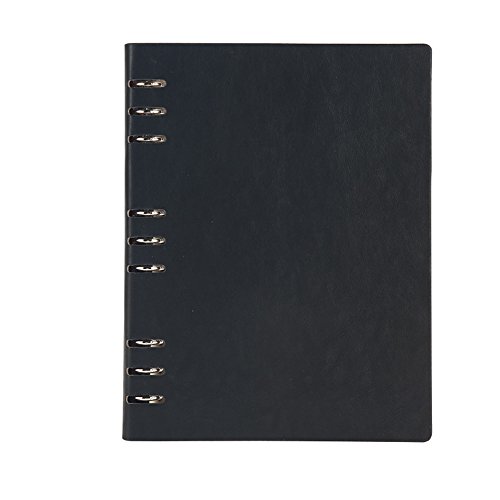 Cheerlife DIN A5 A6 B5 Leder Tagebuch nachfüllbar Notizbuch Ringbuch Business Office Notizblock Zeichnen Schreiben (Schwarz, B5) von Cheerlife