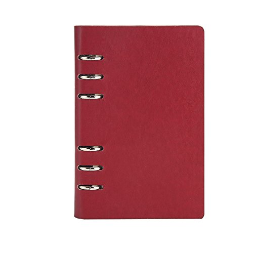 Cheerlife DIN A5 A6 B5 Leder Tagebuch nachfüllbar Notizbuch Ringbuch Business Office Notizblock Zeichnen Schreiben (Weinrot, A6) von Cheerlife