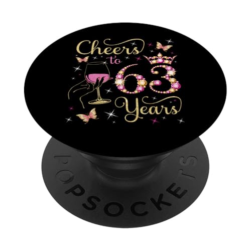 Ein Hoch auf 63 Jahre, 63. Geburtstag der Königin, 63 Jahre Geburtstag PopSockets Klebender PopGrip Ein Hoch auf 63 Jahre, 63. Geburtstag der Königin, 63 Jahre Geburtstag PopSockets Klebender PopGrip von Cheers It's My Birthday Queen's B-Day Party