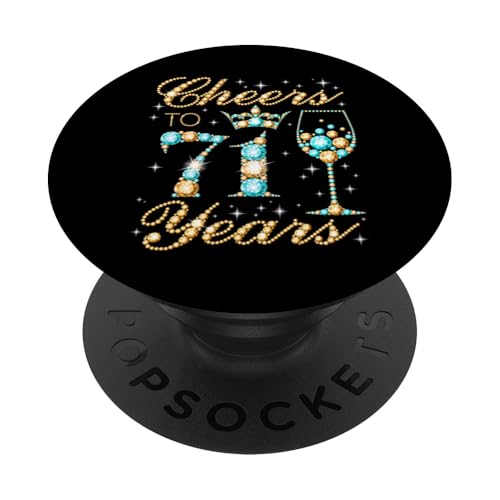Ein Hoch auf die 71. Geburtstagsparty zum 71. Geburtstag von Frau Prinzessin Queen PopSockets Klebender PopGrip Ein Hoch auf die 71. Geburtstagsparty zum 71. Geburtstag von Frau Prinzessin Queen PopSockets Klebender PopGrip von Cheers It's My Birthday Queen's B-Day Party