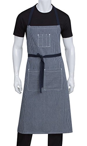 Chef Works ab038-ibl-0 Portland, fein gestreift Bistro Schürze, blau von Chef Works