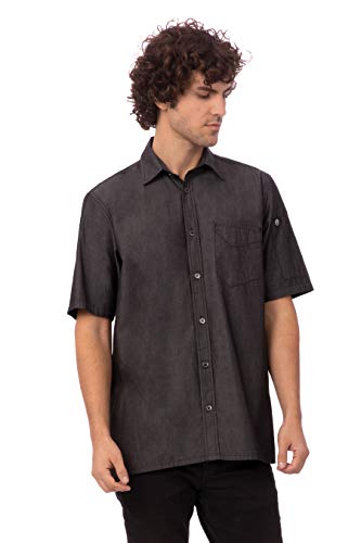 Chef Works b075-xl Detroit Denim Short Sleeve Shirt, X-Large, Schwarz von Chef Works