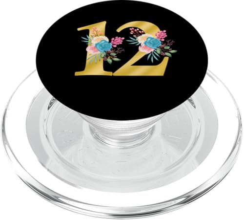 Niedliche Monogramm-Initiale farbige Zahlen Blumen 12 PopSockets PopGrip für MagSafe Niedliche Monogramm-Initiale farbige Zahlen Blumen 12 PopSockets PopGrip für MagSafe von Cheffsspecials Floral Cute Monogram Initials