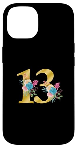 Niedliche Monogramm-Initiale farbige Zahlen Blumen 13 Hülle für iPhone 14 Niedliche Monogramm-Initiale farbige Zahlen Blumen 13 Hülle für iPhone 14 von Cheffsspecials Floral Cute Monogram Initials