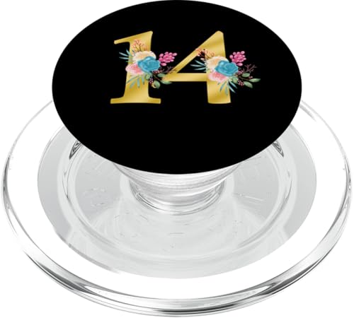 Niedliche Monogramm-Initiale farbige Zahlen Blumen 14 PopSockets PopGrip für MagSafe Niedliche Monogramm-Initiale farbige Zahlen Blumen 14 PopSockets PopGrip für MagSafe von Cheffsspecials Floral Cute Monogram Initials