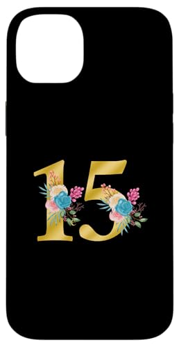 Niedliche Monogramm-Initiale farbige Zahlen Blumen 15 Hülle für iPhone 14 Plus Niedliche Monogramm-Initiale farbige Zahlen Blumen 15 Hülle für iPhone 14 Plus von Cheffsspecials Floral Cute Monogram Initials