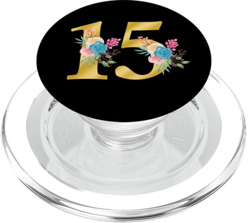 Niedliche Monogramm-Initiale farbige Zahlen Blumen 15 PopSockets PopGrip für MagSafe Niedliche Monogramm-Initiale farbige Zahlen Blumen 15 PopSockets PopGrip für MagSafe von Cheffsspecials Floral Cute Monogram Initials