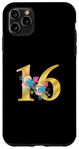 Niedliche Monogramm-Initiale farbige Zahlen Blumen 16 Hülle für iPhone 11 Pro Max Niedliche Monogramm-Initiale farbige Zahlen Blumen 16 Hülle für iPhone 11 Pro Max von Cheffsspecials Floral Cute Monogram Initials