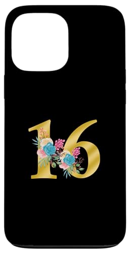 Niedliche Monogramm-Initiale farbige Zahlen Blumen 16 Hülle für iPhone 13 Pro Max Niedliche Monogramm-Initiale farbige Zahlen Blumen 16 Hülle für iPhone 13 Pro Max von Cheffsspecials Floral Cute Monogram Initials