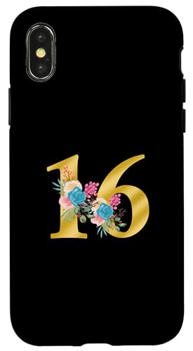 Niedliche Monogramm-Initiale farbige Zahlen Blumen 16 Hülle für iPhone X/XS Niedliche Monogramm-Initiale farbige Zahlen Blumen 16 Hülle für iPhone X/XS von Cheffsspecials Floral Cute Monogram Initials